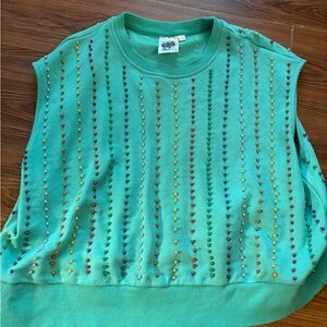 Queen of Sparkles Colorful Beaded Sleeveless Top